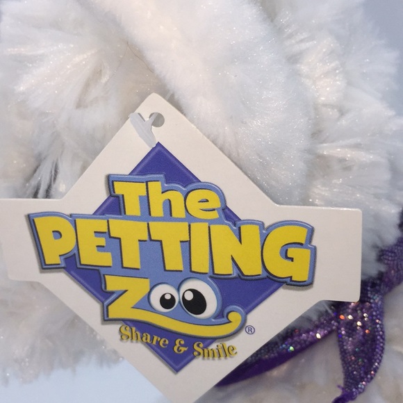 The Petting Zoo White Fluffy Plush Stuffed Animal Girl Puppy Dog Purple … - Picture 3 of 11